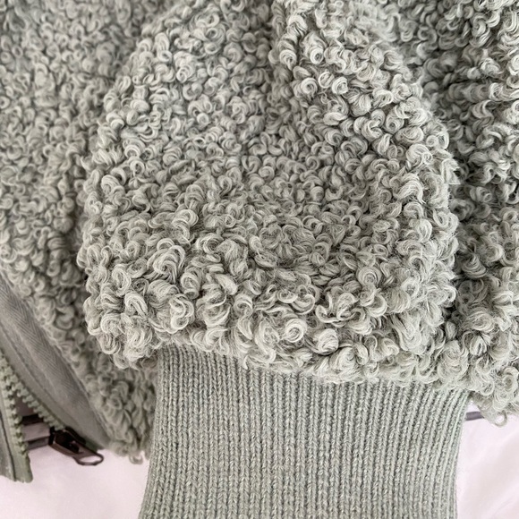 Sage Sherpa Zip up Coat - Picture 3 of 5